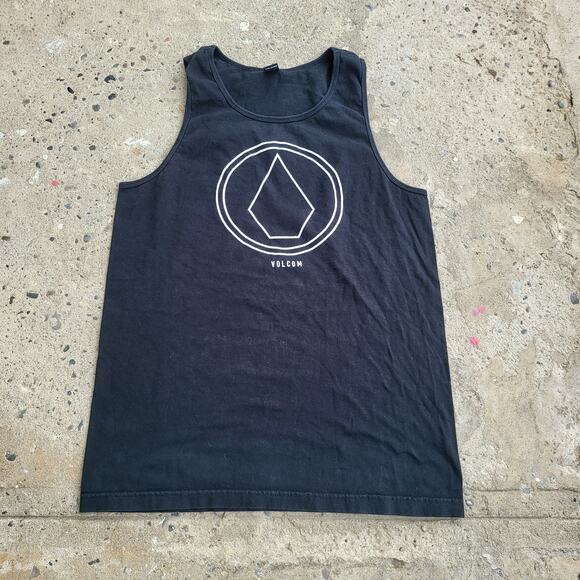 Volcom Summer Tank Top Shirt Mens M Black Gym Workout Outdoor Beach Vacation - Picture 1 of 9